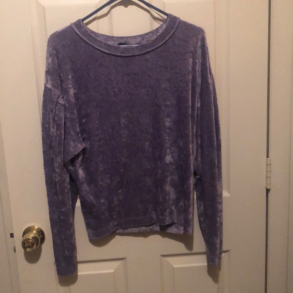 Free People Crushed Velvet long sleeve top